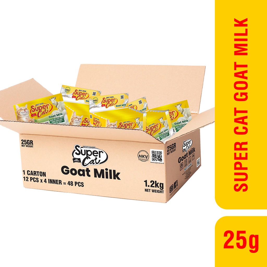 SUPERCAT GOAT MILK 25 GR PAKET HEMAT 1 DUS ISI 48 PCS